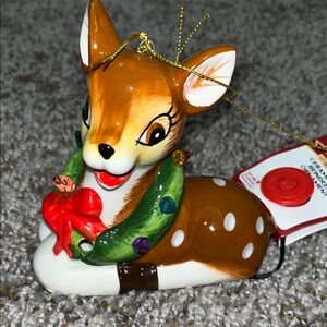 Mr. Christmas Light Up Reindeer Ceramic  Holiday Tree Ornament Decor